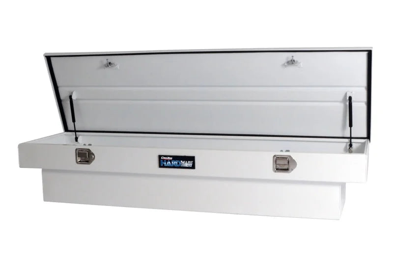 Deezee Universal Tool Box - Hardware Crossover - Single Lid White - Back View