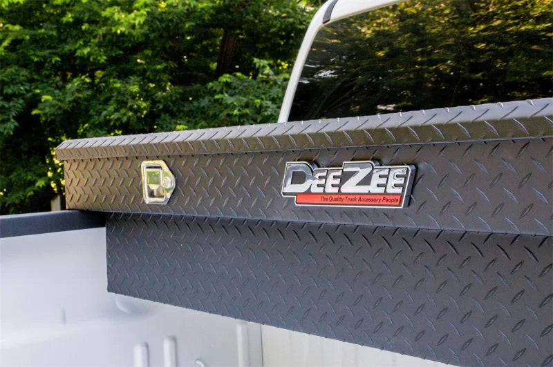 Deezee Universal Tool Box - Red Crossover - Single Lid Black BT - Back View
