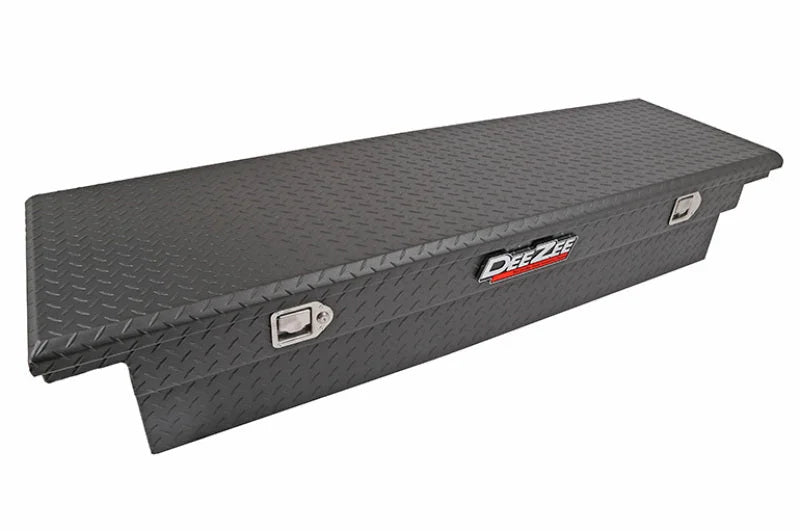 Deezee Universal Tool Box - Red Crossover - Single Lid Black BT (Low/Txt Blk) - Side View