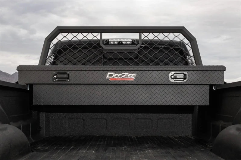 Deezee Universal Tool Box - Red Crossover - Single Lid Black BT (Txt Blk) - Side View