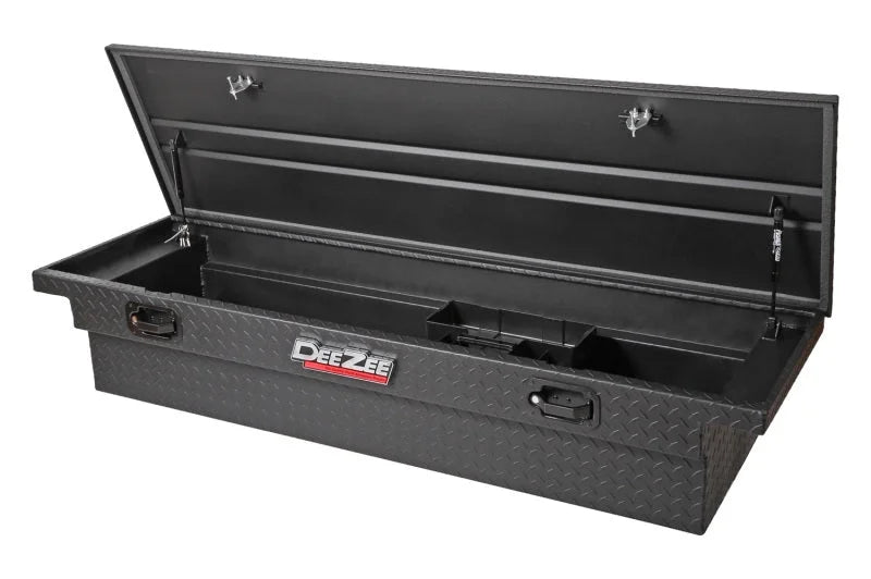 Deezee Universal Tool Box - Red Crossover - Single Lid Black BT Pull Handle (Low/Txt Blk) - Installation View
