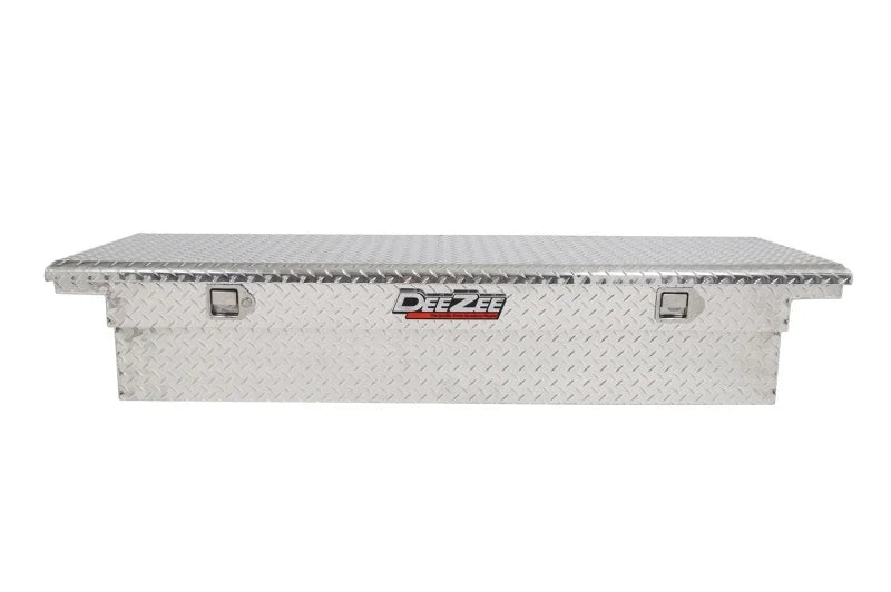 Deezee Universal Tool Box - Red Crossover - Single Lid BT Alum - Back View