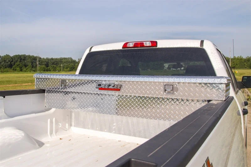 Deezee Universal Tool Box - Red Crossover - Single Lid BT Alum Full Size - Side View