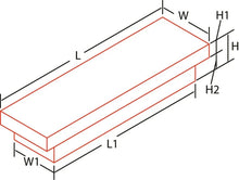 Load image into Gallery viewer, Deezee Universal Tool Box - Red Crossover - Single Lid BT Alum Mid Size - Back View