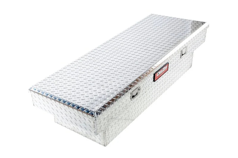 Deezee Universal Tool Box - Red Crossover - Single Lid BT Alum Mid Size - Installation View