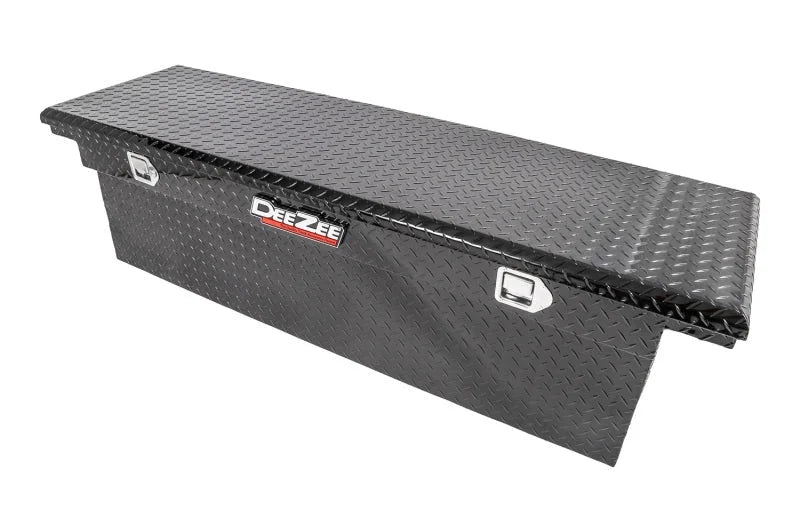 Deezee Universal Tool Box - Red Crossover - Single Lid Black BT (Deep Low) - Back View
