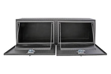 Load image into Gallery viewer, Deezee Universal Tool Box - Specialty 60In Topsider Black BT Alum (Txt Blk) - Installation View
