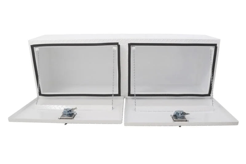Deezee Universal Tool Box - Specialty 60In Topsider White BT Alum - Back View