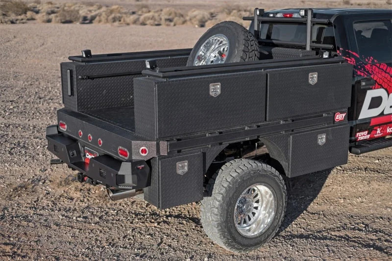 Deezee Universal Tool Box - Specialty 96In Topsider Black BT Alum (Txt Blk) - Back View