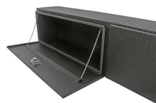Load image into Gallery viewer, Deezee Universal Tool Box - Specialty 96In Topsider Black BT Alum (Txt Blk) - Installation View