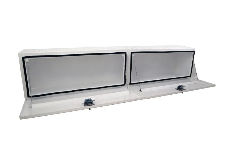 Deezee Universal Tool Box - Specialty 96In Topsider White BT Alum - Side View