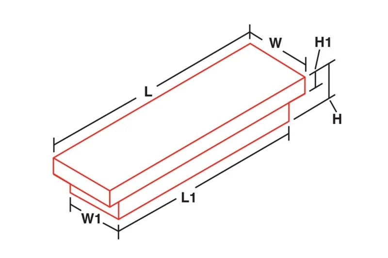Deezee Universal Tool Box - Specialty Narrow BT Alum FULLSIZE - Side View