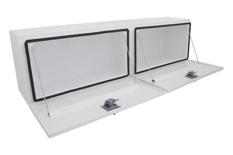 Deezee Universal Tool Box - Specialty Topsider White BT Alum - Detail View