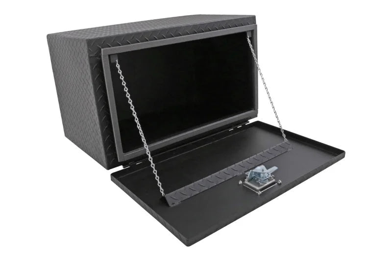 Deezee Universal Tool Box - Specialty Underbed Black BT Alum 30X20X18 (Txt Blk) - Back View