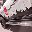 Load image into Gallery viewer, Deezee Universal Tubes - 6In Oval - Brite Tread Aluminum (CrewCab) - Installation View