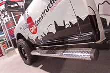 Load image into Gallery viewer, Deezee Universal Tubes - 6In Oval - Brite Tread Aluminum (CrewCab) - Installation View