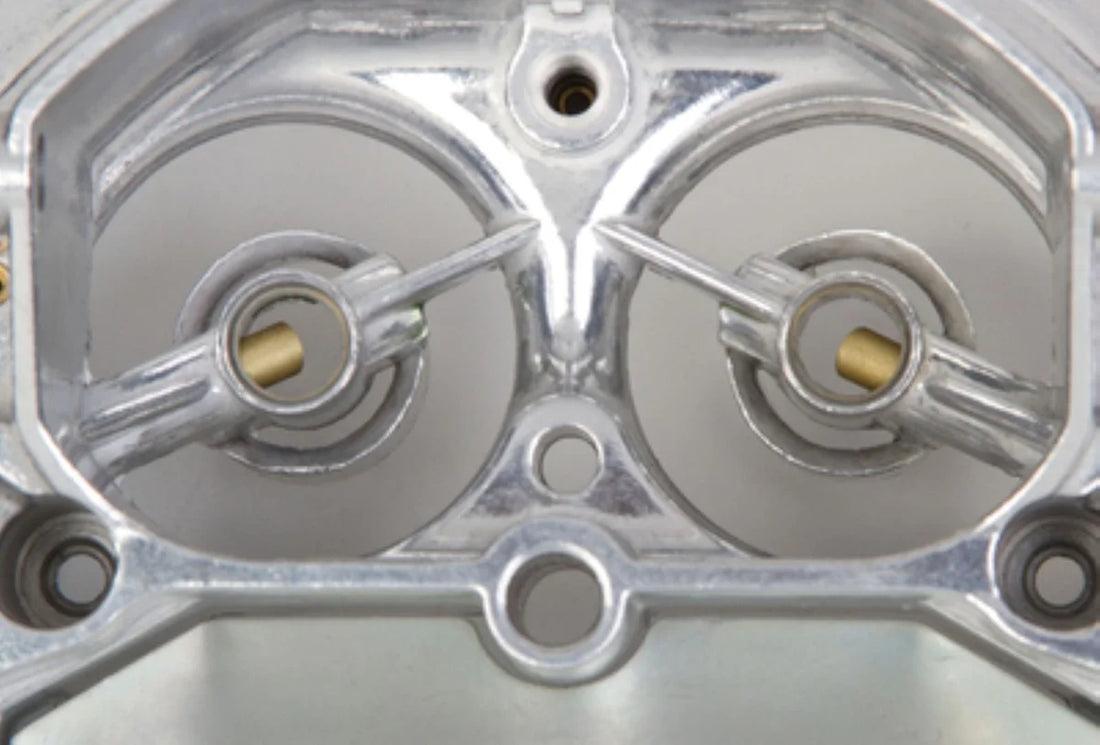 Demon Fuel Systems 625 CFM - Street Demon - Vacuum Secondaries - Shiny - Gasoline fits Demon - Side View
