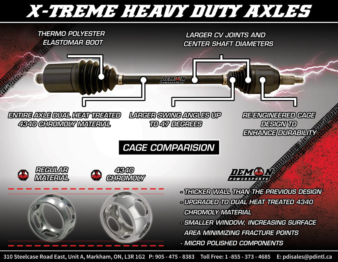Demon Powersports Axle - X-Treme - Heavy-Duty - Front Left - Can Am Maverick X3 PAXL-3038XHD - Additional View 5