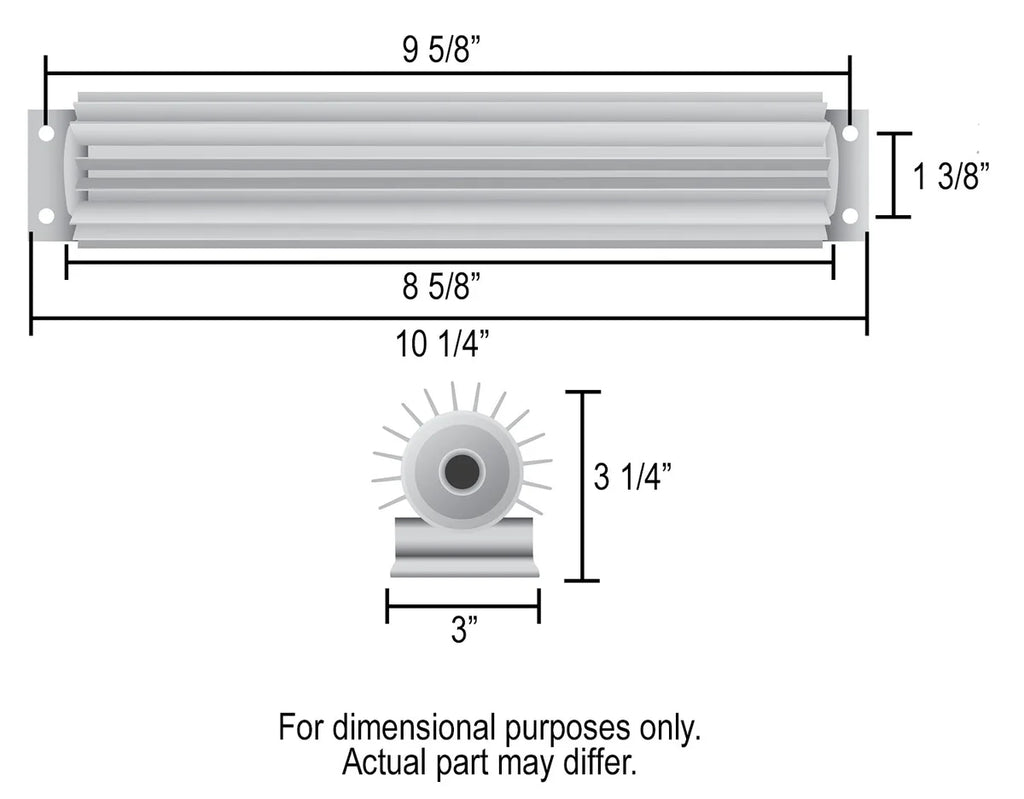 Derale 1 Pass 10" Heat Sink Cooler - Side View