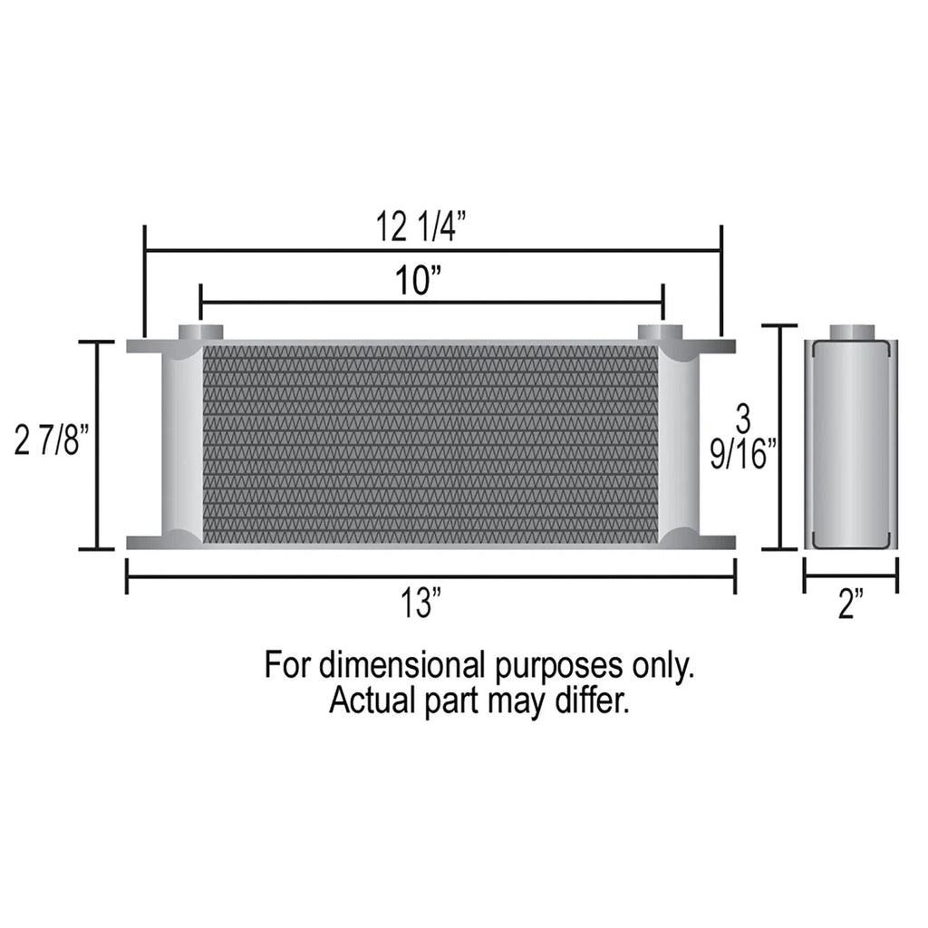 Derale 10 Row Series 10000 Stack Plate Cooler, -10AN O-ring Female - Side View