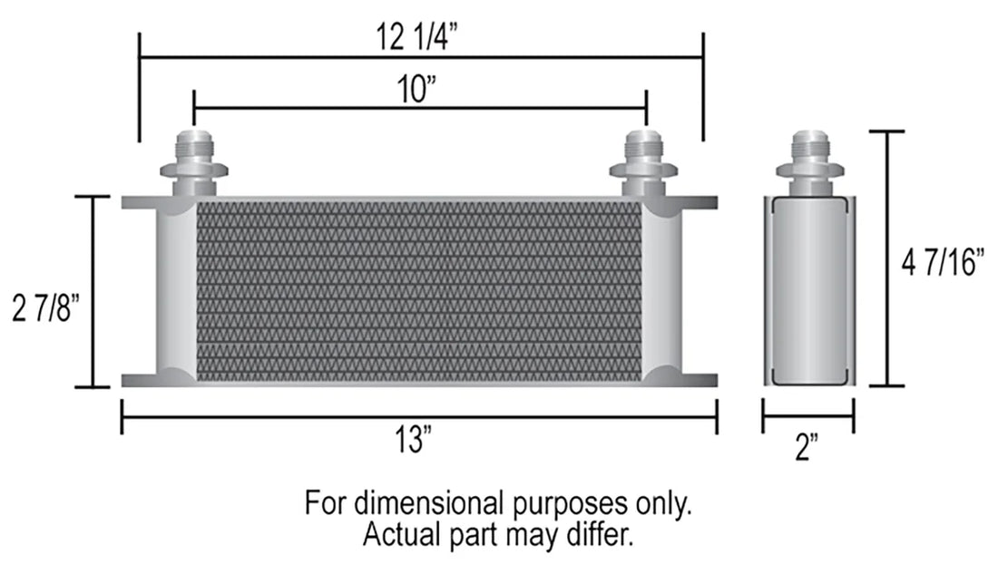 Derale 10 Row Series 10000 Stack Plate Transmission Cooler Kit, -6AN - Back View