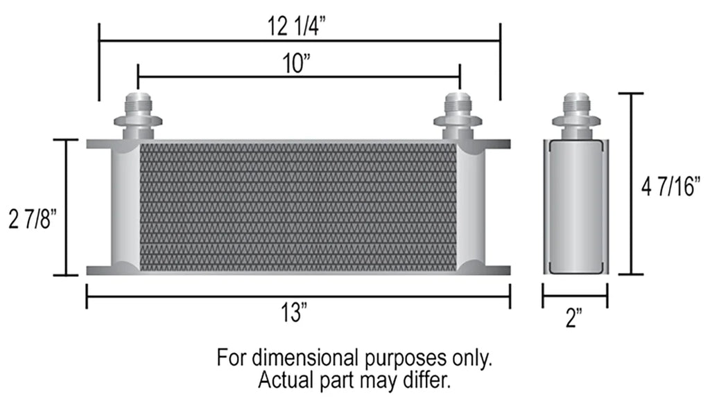 Derale 10 Row Series 10000 Stack Plate Transmission Cooler Kit, -6AN - Back View