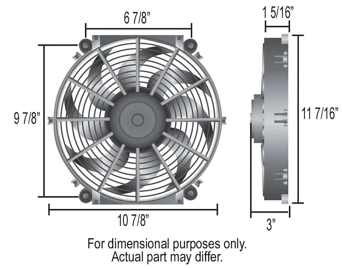 Derale 10" Tornado Electric Puller Fan, Premium Mounting Kit - Detail View