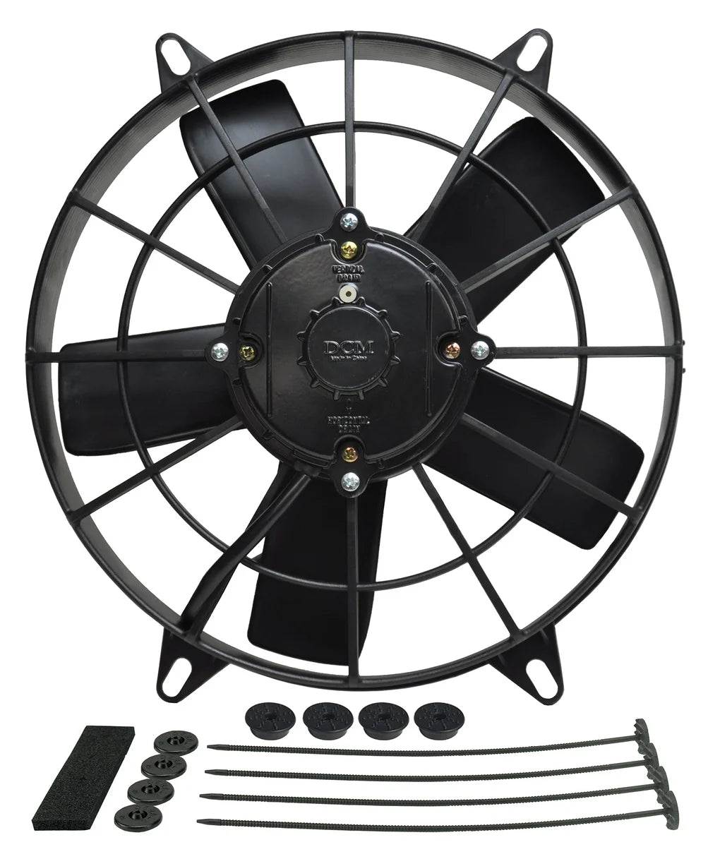 Derale 11" High Output Electric Puller Fan with Standard Mount Kit - Side View