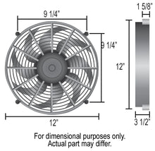 Load image into Gallery viewer, Derale 12" High Output IP-68 Electric Puller Fan - Side View