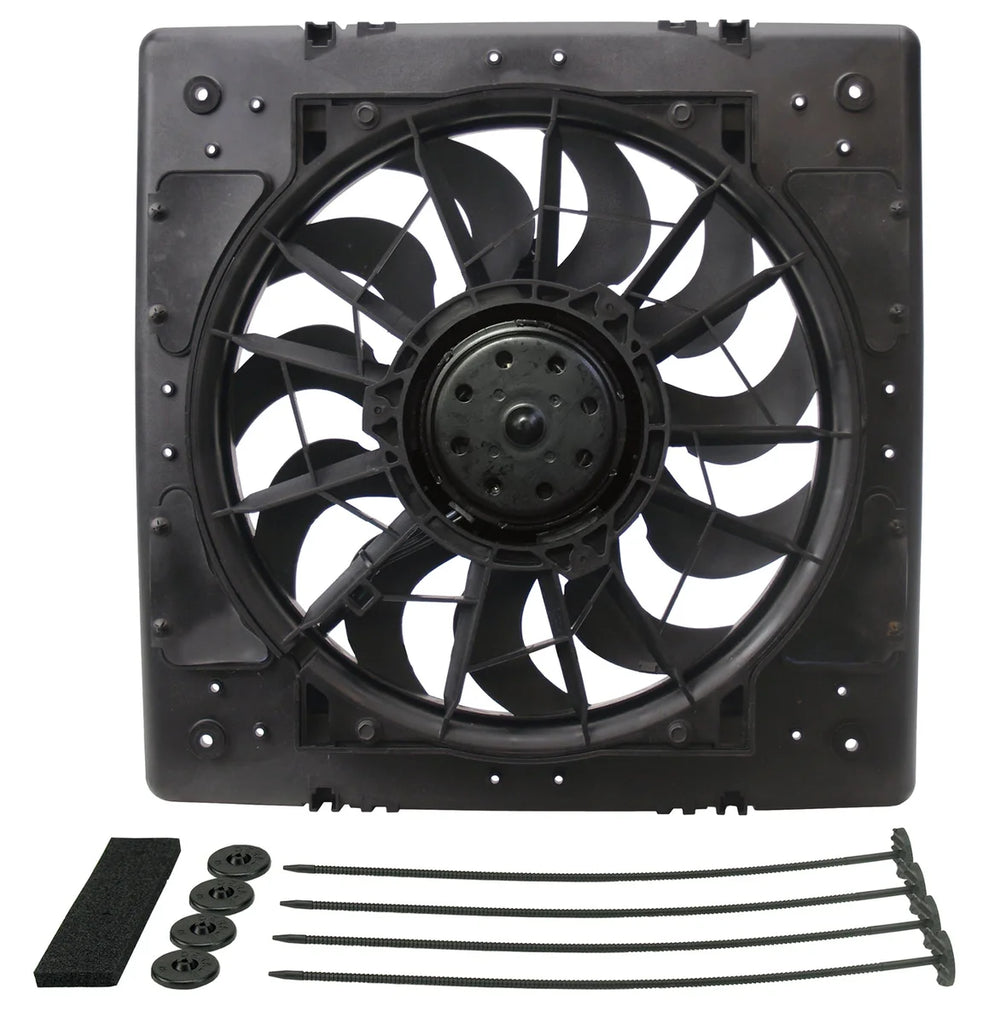 Derale 12" High Output Single RAD Puller Fan with Molded Shroud - Main Product View