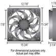 Load image into Gallery viewer, Derale 12" High Output Single RAD Puller Fan with Molded Shroud - Side View