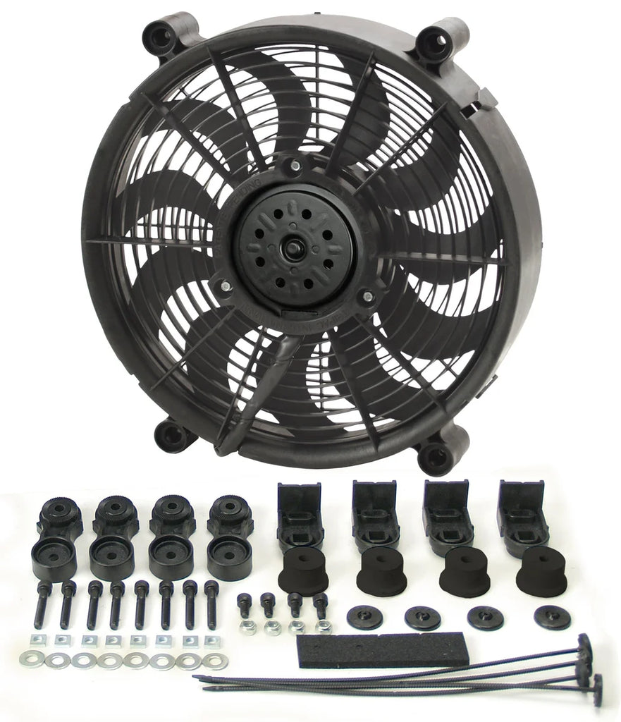 Derale 12" High Output Single RAD Pusher/Puller Fan with Premium Mount Kit - Main Product View