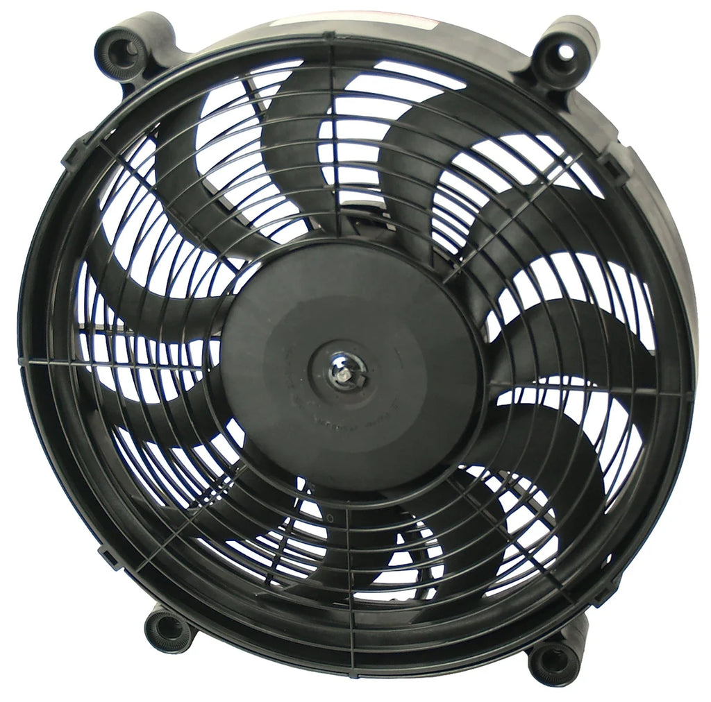 Derale 12" High Output Single RAD Pusher/Puller Fan with Premium Mount Kit - Side View