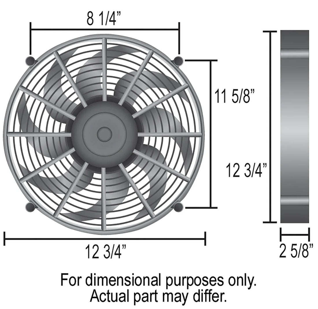 Derale 12" High Output Single RAD Pusher/Puller Fan with Premium Mount Kit - Detail View