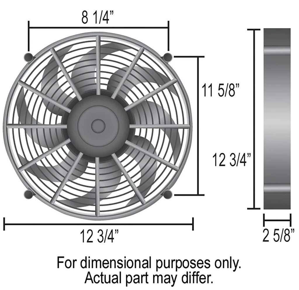 Derale 12" High Output Single RAD Pusher/Puller Fan with Premium Mount Kit - Detail View