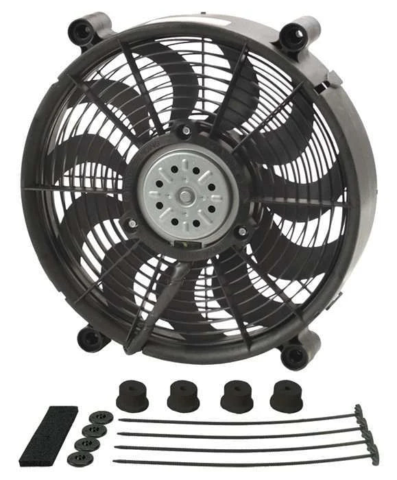 Derale 12" High Output Single RAD Pusher/Puller Fan with Standard Mount Kit 18212 fits 1970-2016 Acura / Audi / BMW