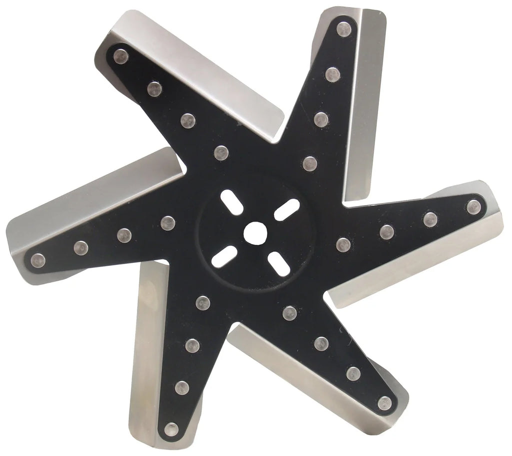 Derale 13" High Performance Stainless Steel Reverse Rotation Flex Fan, Black Hub - Main Product View