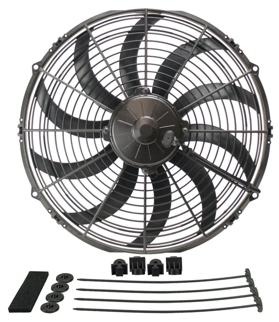 Derale 14" High Output Curved Blade Electric Puller Fan - Main Product View