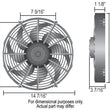 Load image into Gallery viewer, Derale 14" High Output Curved Blade Electric Puller Fan - Side View