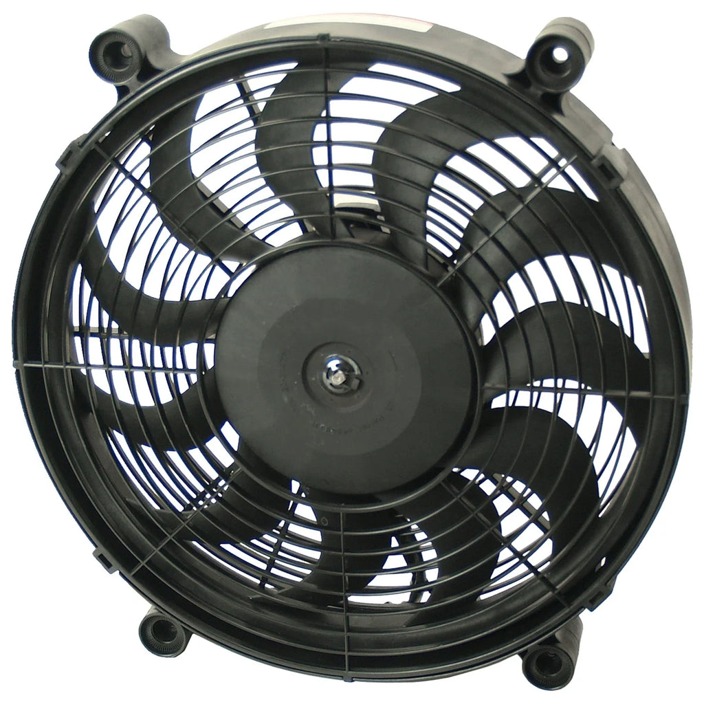 Derale 14" High Output Single RAD Pusher/Puller Fan with Premium Mount Kit 16214 - Side View