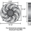 Load image into Gallery viewer, Derale 14" High Output Single RAD Pusher/Puller Fan with Standard Mount Kit - Side View