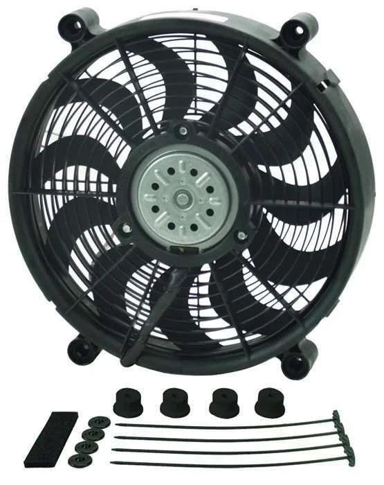 Derale 14" High Output Single RAD Pusher/Puller Fan with Standard Mount Kit 18214 fits 1960-2015 Acura / Audi / BMW and more
