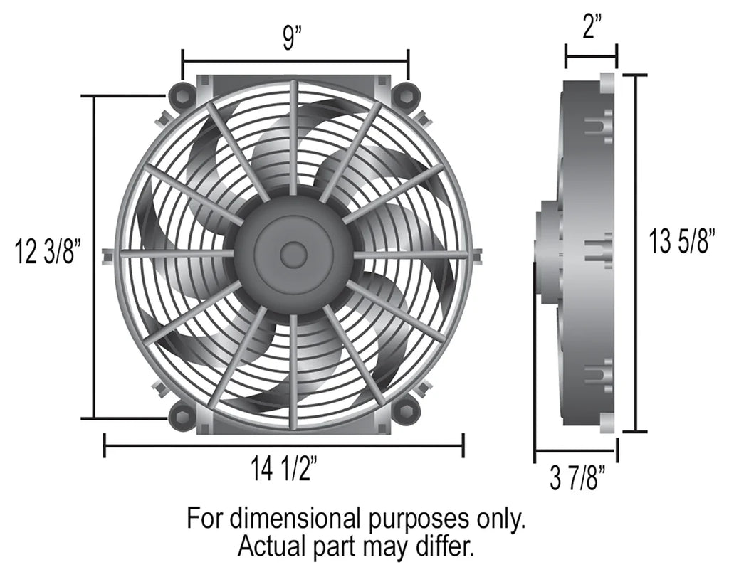Derale 14" Tornado Electric Puller Fan, Standard Mounting Kit 16624 - Detail View