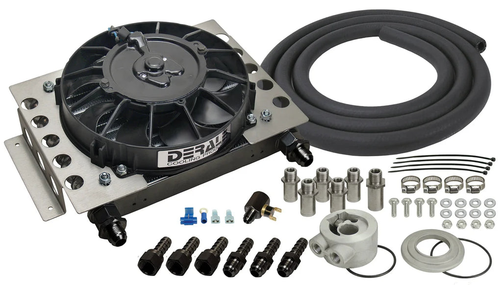 Derale 15 Row Atomic Cool Plate & Fin Remote Engine Oil Cooler Kit, -8AN 15450 - Main Product View