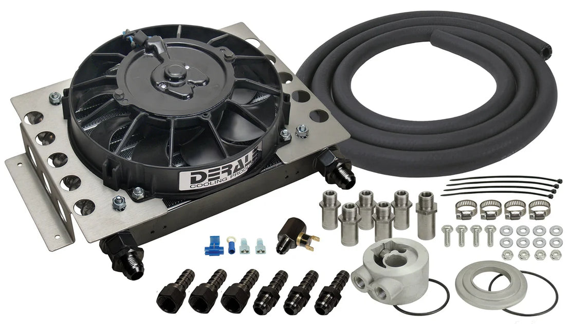 Engine Support Fin Derale 15 Row Atomic Cool Plate & Fin Remote Engine Oil Cooler Kit...
