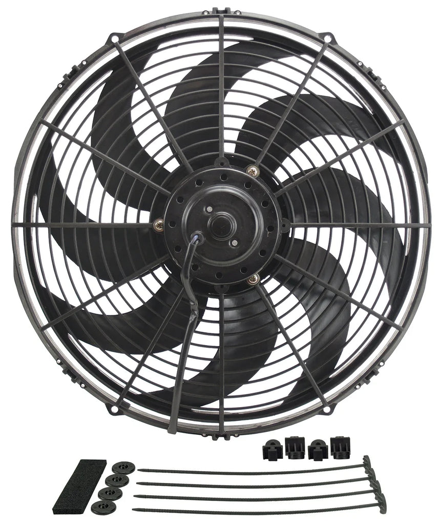 Derale 16" Dyno-Cool Curved Blade Electric Fan - Main Product View