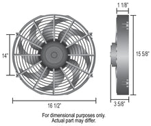 Load image into Gallery viewer, Derale 16" Dyno-Cool Curved Blade Electric Fan - Side View