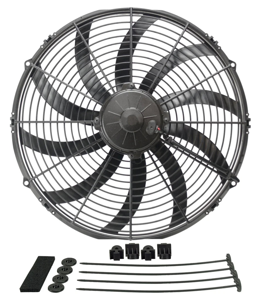 Derale 16" High Output Curved Blade Electric Puller Fan - Main Product View