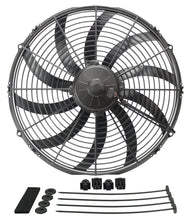 Load image into Gallery viewer, Derale 16" High Output Curved Blade Electric Puller Fan - Main Product View