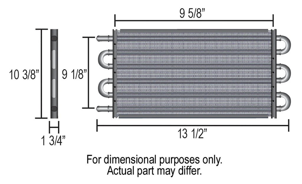 Derale 16 Pass 16" Tube & Fin Electra-Cool Replacement Cooler, -8AN 15300 - Detail View